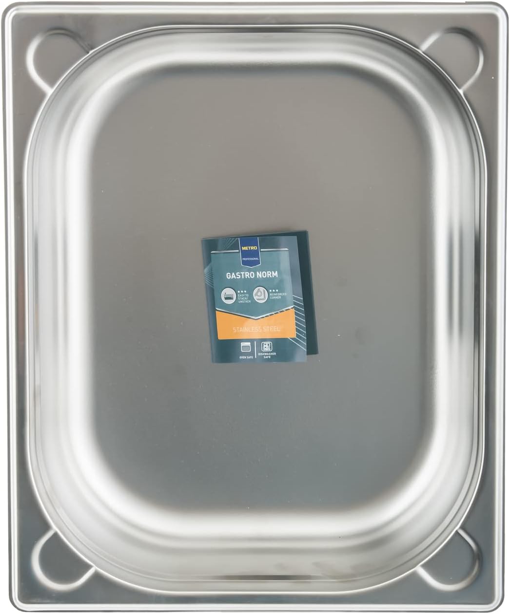 METRO Professional GN-Behälter 1/2, Edelstahl, Höhe 100 mm, lebensmittelechter und hitzebeständiger