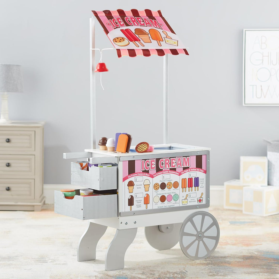 Melissa & Doug Essenswagen für Snacks und Süssigkeiten | Fantasiespielzeug | grosses Spielset | 3+ |