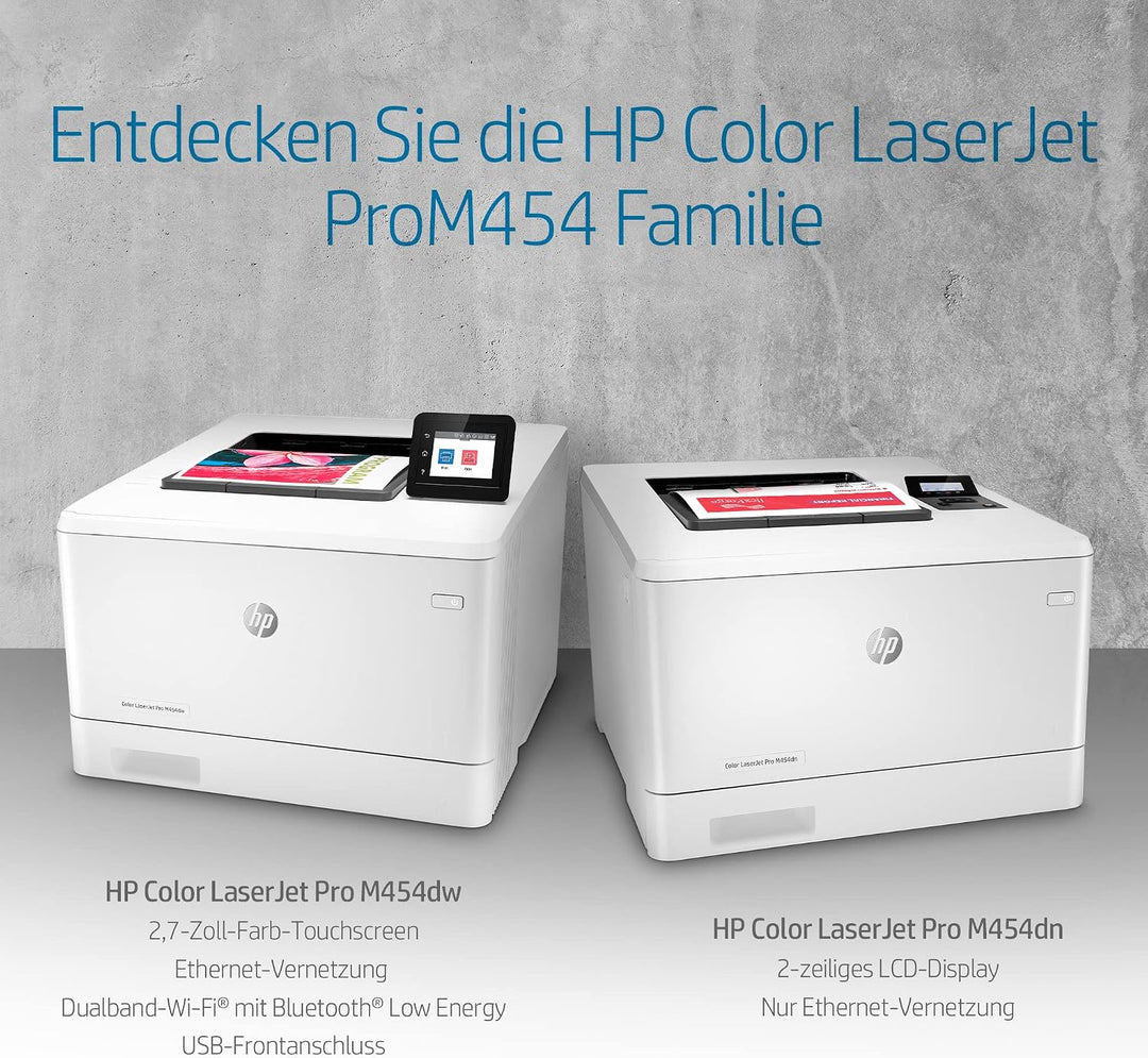 HP Color LaserJet Pro M454dn Farblaserdrucker (Laserdrucker, LAN, Duplex, Airprint) weiss Drucker LA