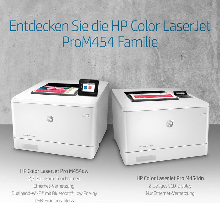 HP Color LaserJet Pro M454dn Farblaserdrucker (Laserdrucker, LAN, Duplex, Airprint) weiss Drucker LA