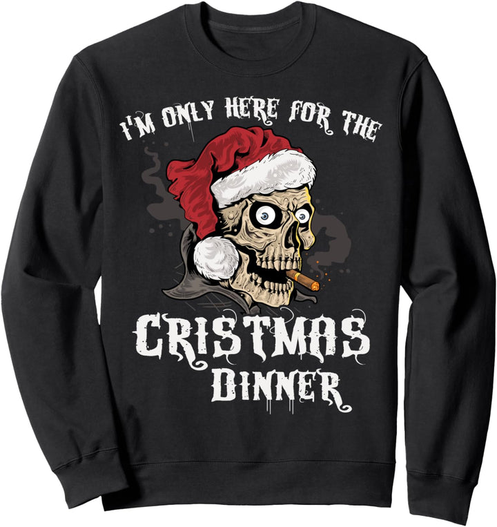 Weihnachten Rocker Weihnachtsmann Totenkopf Weihnachten Sweatshirt