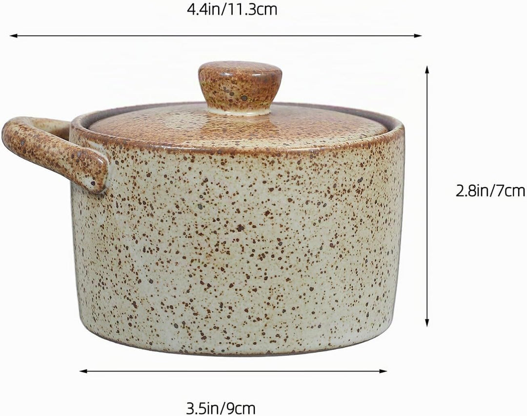 Vintage Keramik Steintopf mit Deckel Japanischer Wasserbad Dampfgarer Vielseitiger Suppentopf für Kl