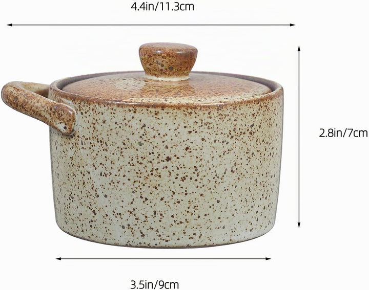 Vintage Keramik Steintopf mit Deckel Japanischer Wasserbad Dampfgarer Vielseitiger Suppentopf für Kl