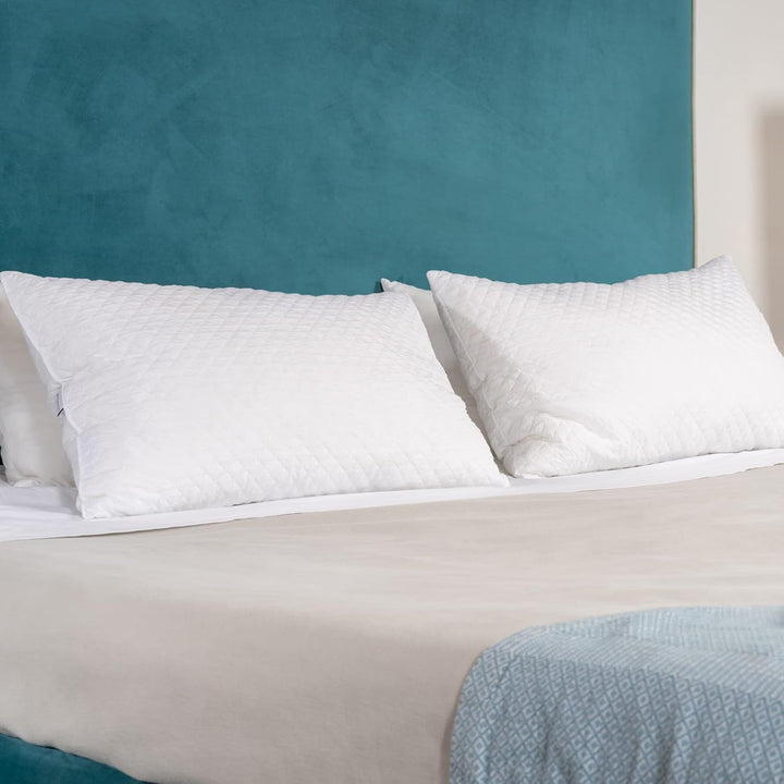 Flowen Kopfkissen für Bett 40x70cm Kissen mit Memory-Schaumflocken 2er Set Nackenkissen Ergonomische