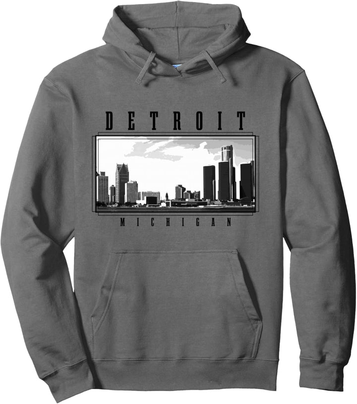 Detroit Vintage Skyline Michigan USA Amerika Souvenir Pullover Hoodie