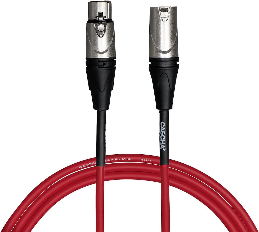 Cascha Advanced Line Microphone Cable, Red, 15m
