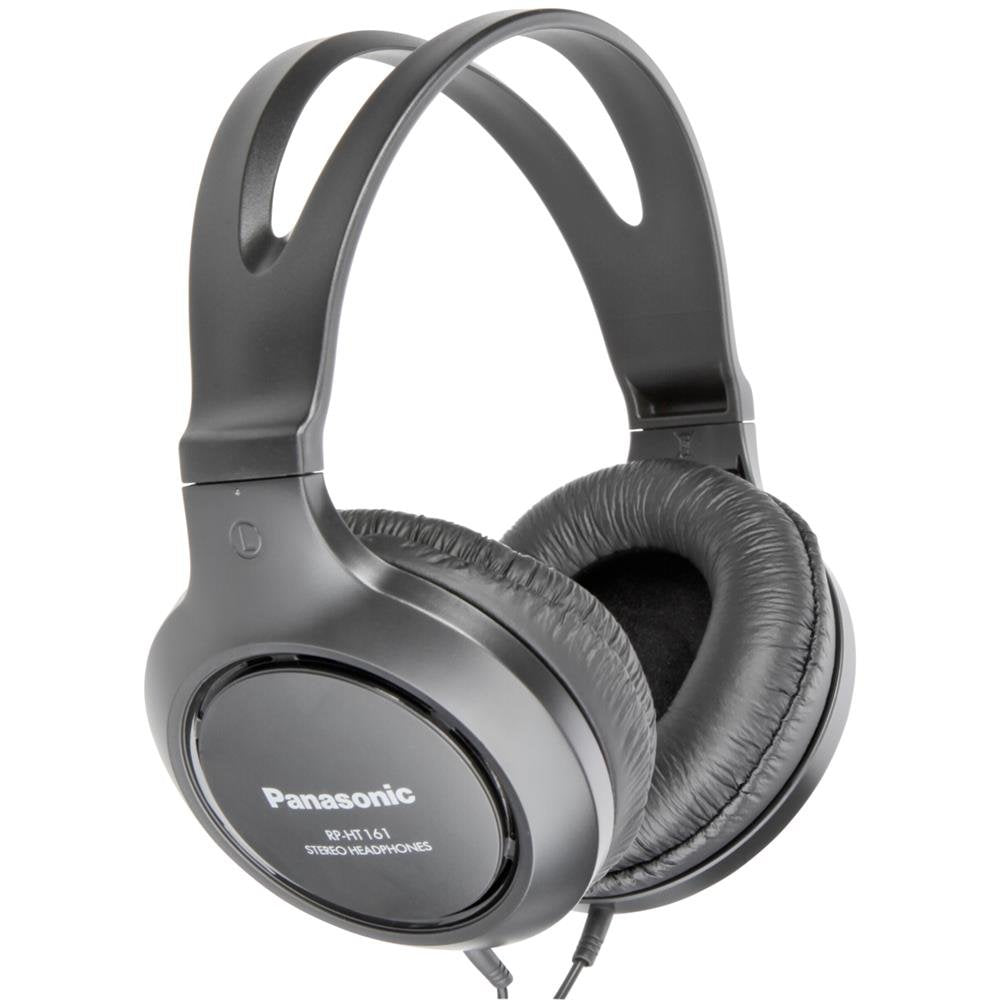 Panasonic RP-HT161E-K Hifi-Kopfhörer - 2 m langes Kabel, 10-27.000 Hz, 30 mm Wandler, schwarz Single