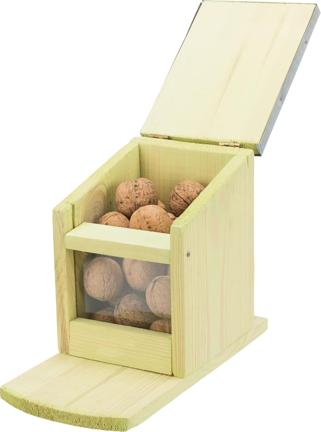 TRIXIE 59607 Futterstation für Eichhörnchen, Kiefernholz/Metall, 12 × 18 × 24 cm