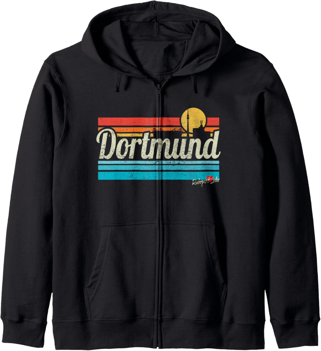 Dortmund Schriftzug Retro Vintage Surfer Dortmunder Liebe Kapuzenjacke