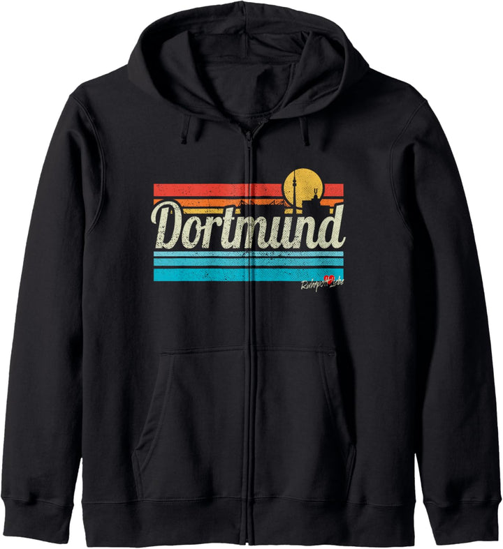 Dortmund Schriftzug Retro Vintage Surfer Dortmunder Liebe Kapuzenjacke