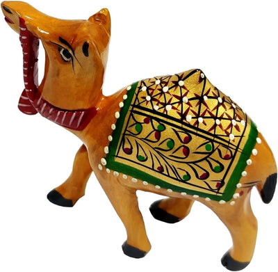 Purpledip Holz Camel mit schönen Fine Gold Malerei; Miniatur Idol Geschenk (11257 Ordner Plastik Eco