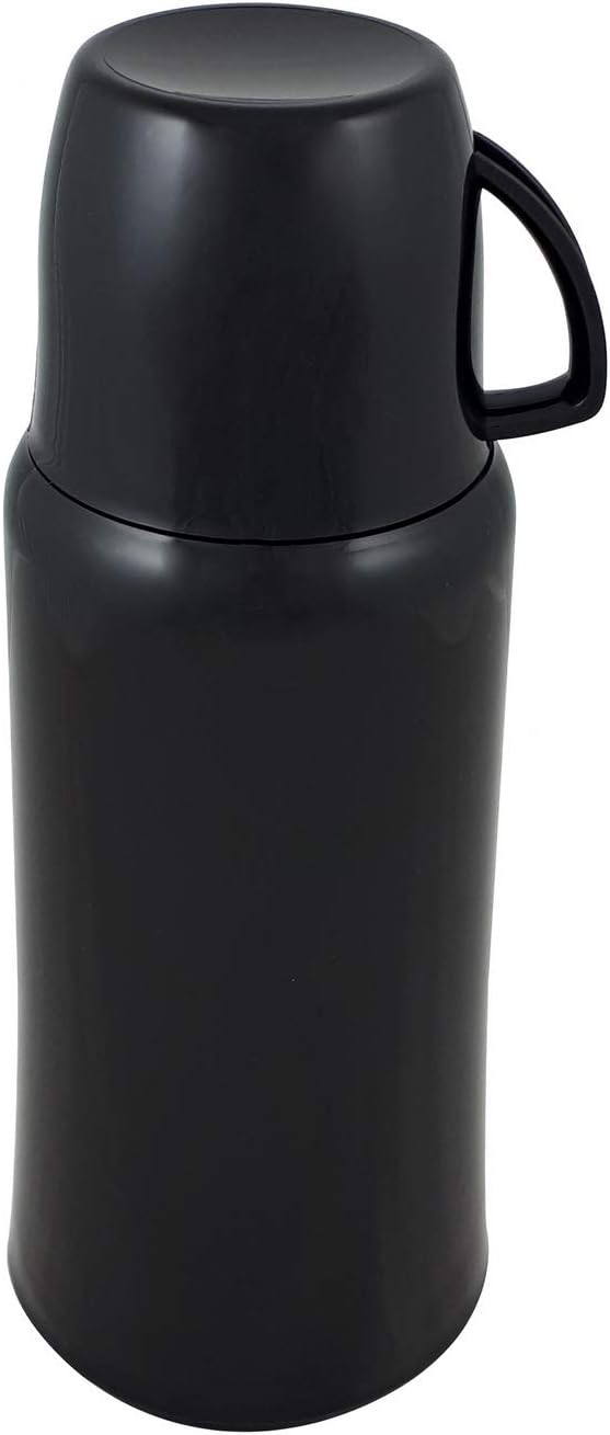 Helios Elegance Isolierflasche, Kunststoff, schwarz, 1 Liter, 6 1000 ml Schwarz, 1000 ml Schwarz