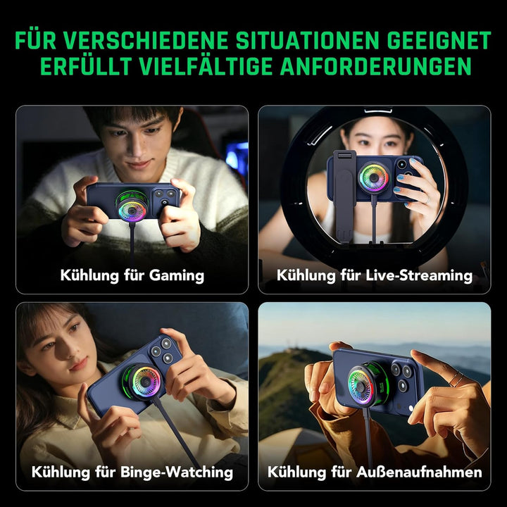 Black Shark FunCooler 6 Magnetic Phone Cooler für Gaming, Tragbarer Handy Kühler mit RGB-Beleuchtung