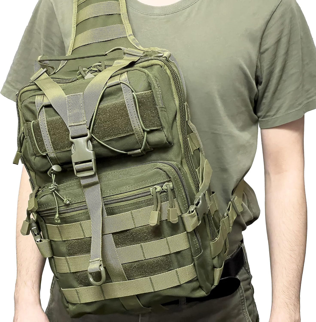 Alephnull Taktische Brusttasche Molle Wandern Daypack Sling Tasche Crossbody-Umhängetasche für Outdo