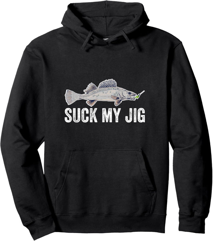 Angler Angeln Zander Spinnfischen Suck My Jig Raubfische Pullover Hoodie
