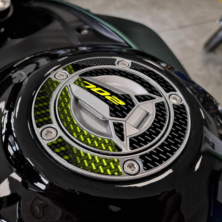 Aufkleber-Set aus Kunstharz, Seitenschutz und Deckel mit 3D-Effekt, kompatibel mit Benelli TRK 702 X
