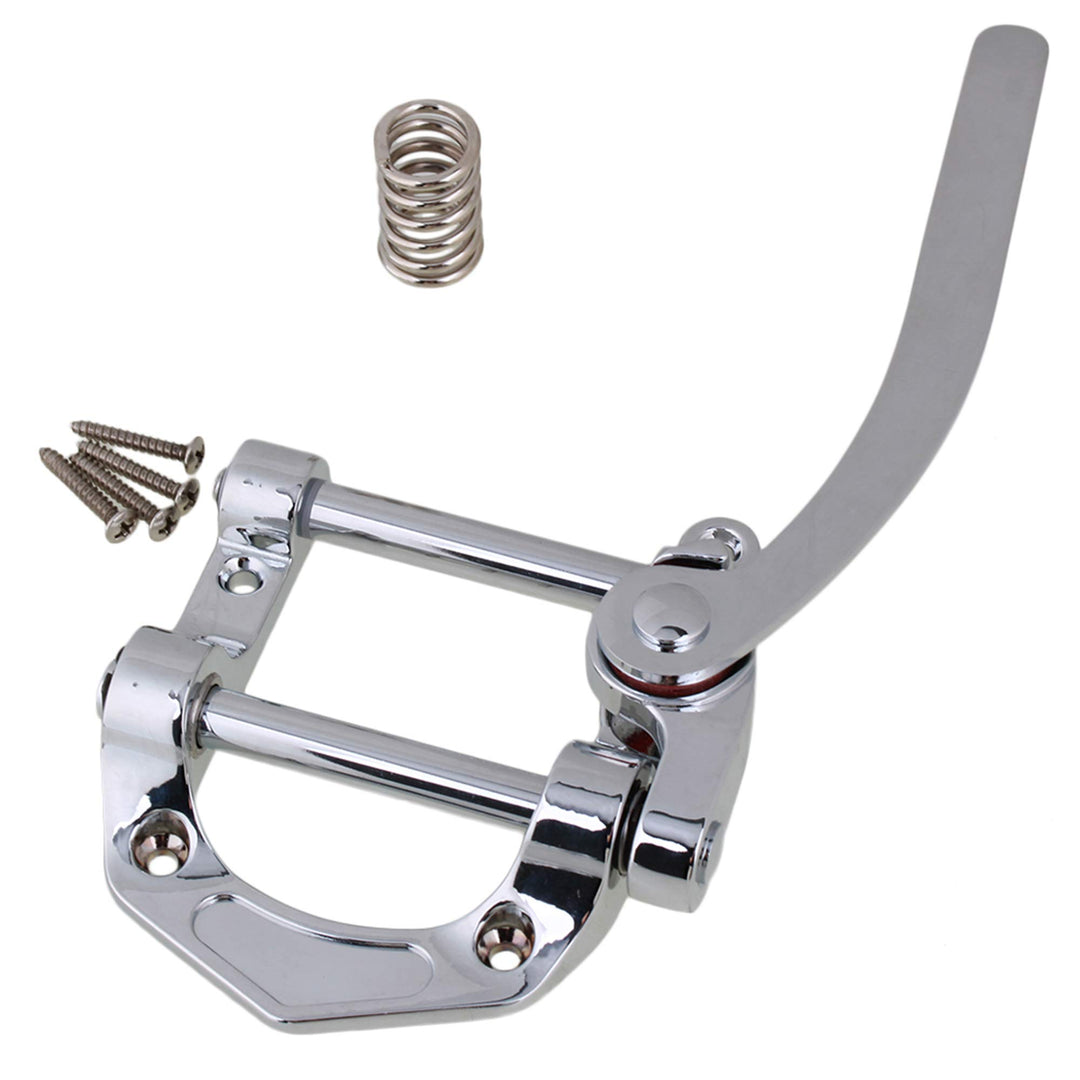Yibuy Tremolo-Einheit für E-Gitarre, Zinklegierung, 224 x 98 mm, silberfarben Silver, Silver