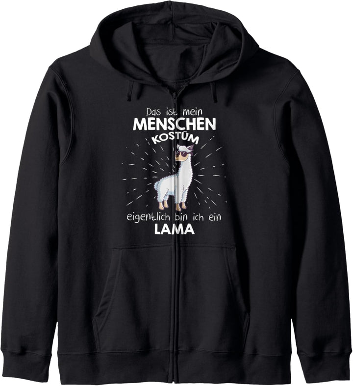 Mein Menschen Kostüm Bin ich ein Lama, Halloween Outfit Kapuzenjacke