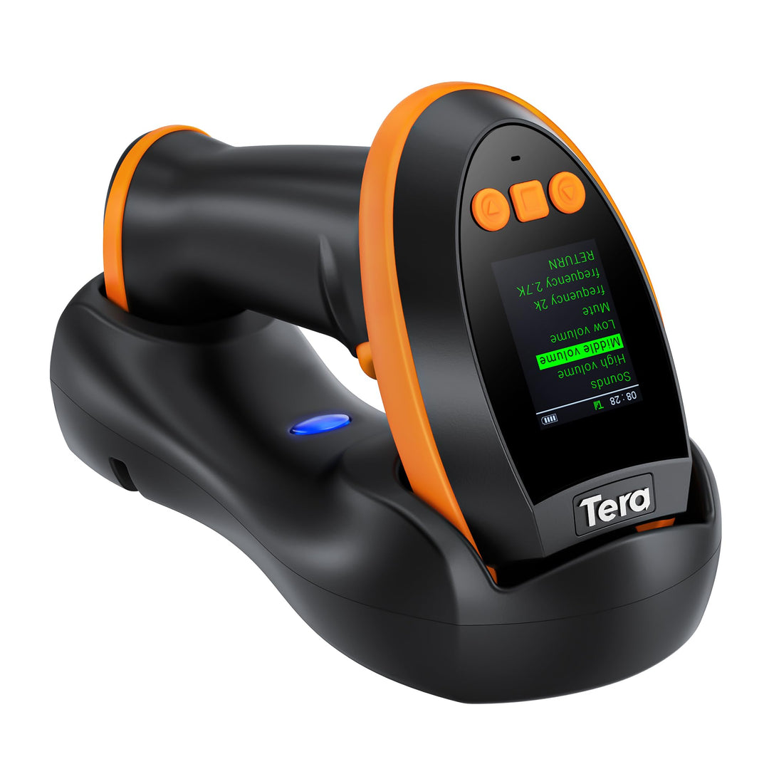 Tera Pro Kabelloser Barcode-Scanner 1D 2D QR Digitaler Einstellungsbildschirm, extra schnelle Scange