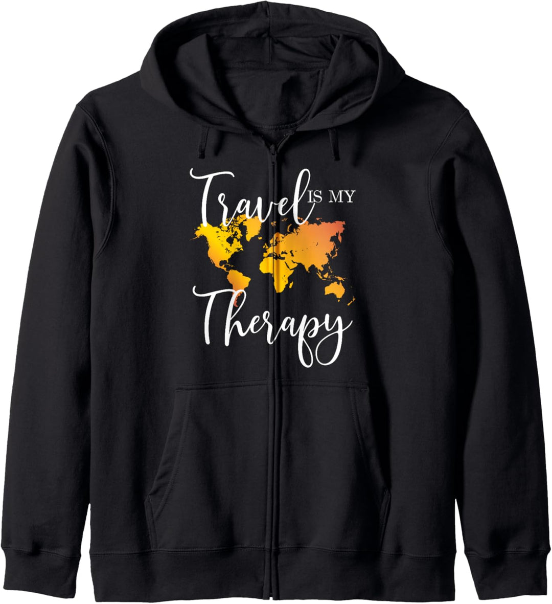 Travel Is my Therapy T-Shirt Travel Blogger Backpacker Kapuzenjacke