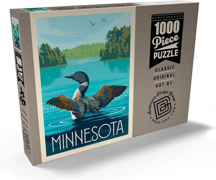 Minnesota: Seetaucher, Vintage Poster - Premium 1000 Teile Puzzle - MyPuzzle Sonderkollektion von An
