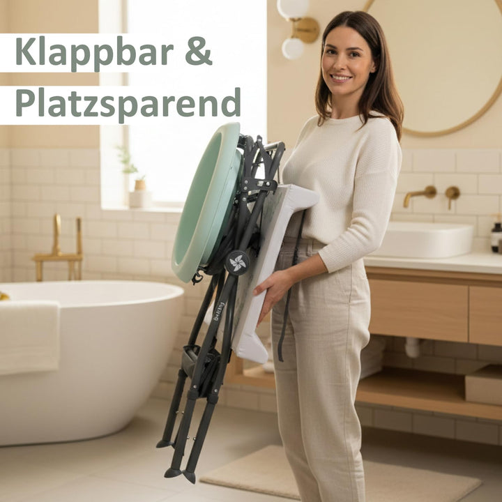 Twinly Bubbly – Faltbare 2-in-1-Baby-Badewanne – Ergonomisch verstellbare Höhe, abnehmbare Badewanne