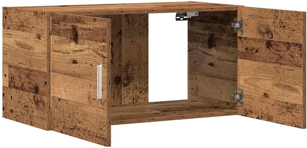 vidaXL Wandschrank Altholz-Optik 80x39x40 cm Holzwerkstoff, TV-Hängeschrank, TV-Hängeschränke, schwe
