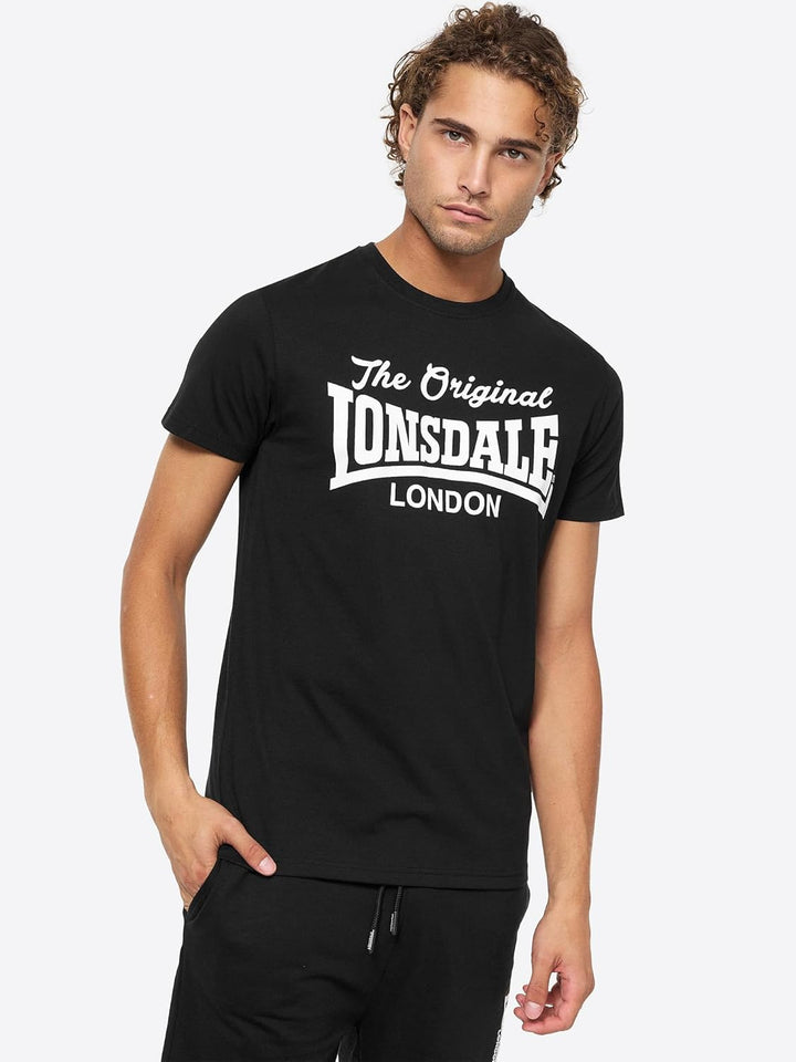 Lonsdale Herren Morham Freizeit T-Shirts L Black/Olive, L Black/Olive