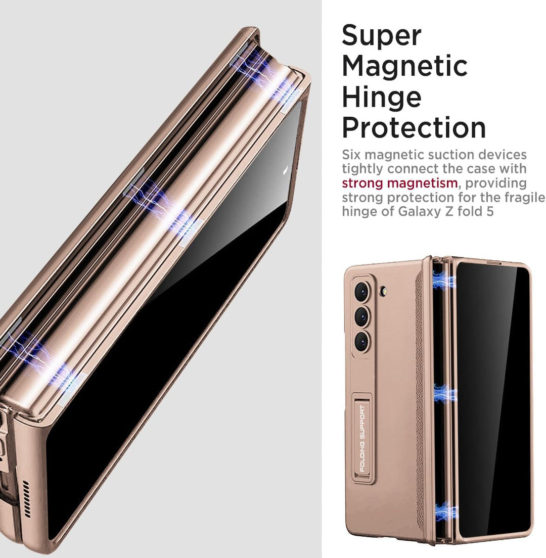Miimall Kompatibel mit Samsung Galaxy Z Fold 5 Hülle mit Displayschutz Anti-Peeping+Magnetischer Sch