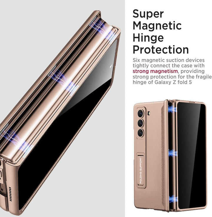 Miimall Kompatibel mit Samsung Galaxy Z Fold 5 Hülle mit Displayschutz Anti-Peeping+Magnetischer Sch