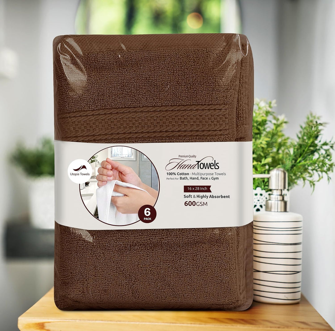 Utopia Towels Handtücher, Baumwolle, 600 g/m², 6 Stück Braun, Braun