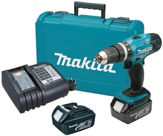 Perceuse à percussion MAKITA sans fil 18 V 2 batteries 3 Ah 13 mm et coffret - DHP453SFE
