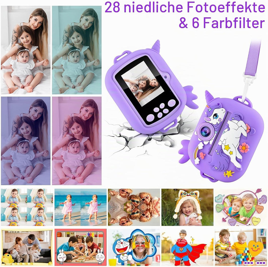 Sofortbildkamera Kinder Kinderkamera Kamera Digitalkamera 3-12 Jahre + 5 Rollen Druckpapier Sofort C