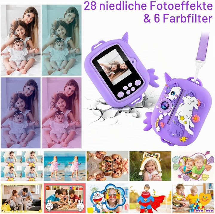 Sofortbildkamera Kinder Kinderkamera Kamera Digitalkamera 3-12 Jahre + 5 Rollen Druckpapier Sofort C