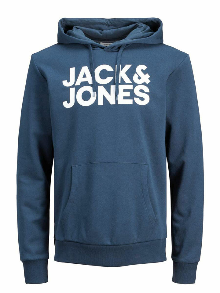 JACK & JONES Male Kapuzenpullover Logo Kapuzenpullover XL Insignia Blue/Print White, XL Insignia Blu