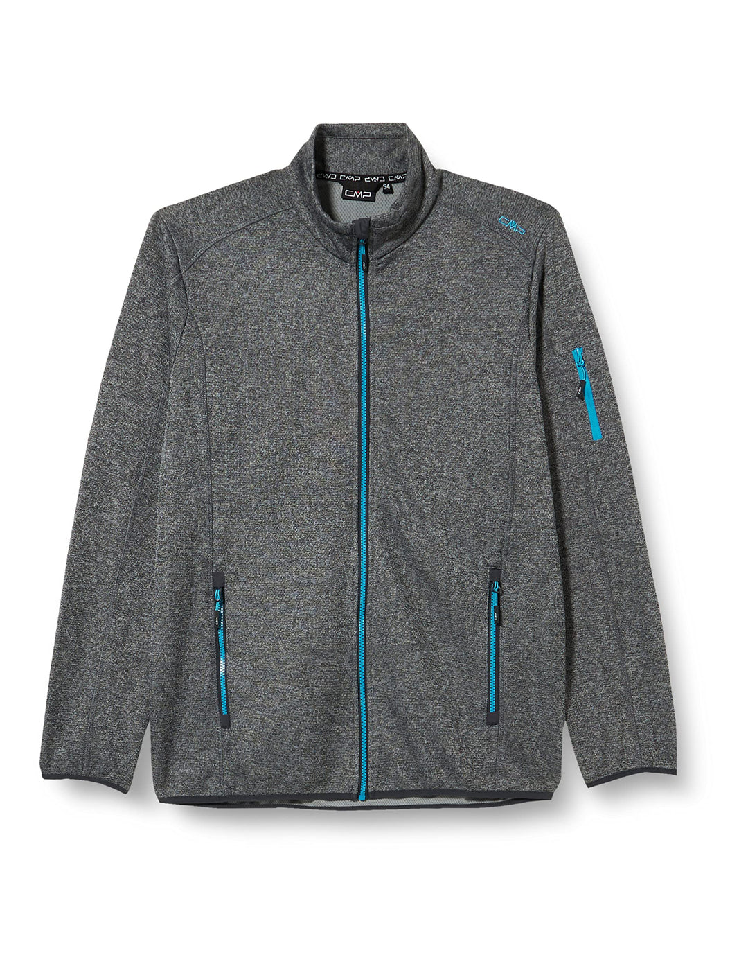 CMP Leichte Fleece-Strickjacke mit Netz, ANTRACITE-CEMENTO