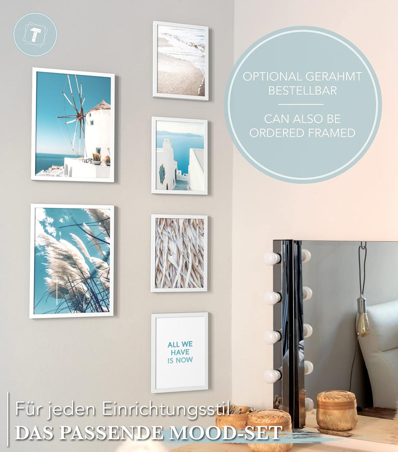 Papierschmiede® Mood Poster Set Greece Vacation, Bilder Wohnzimmer Deko Schlafzimmer, 2x 30x40cm und