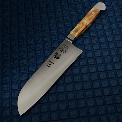 GÜDE Solingen - Santoku Messer geschmiedet, 18 cm, Olivenholz, ALPHA OLIVE, Doppelkropf, Handmade Ge