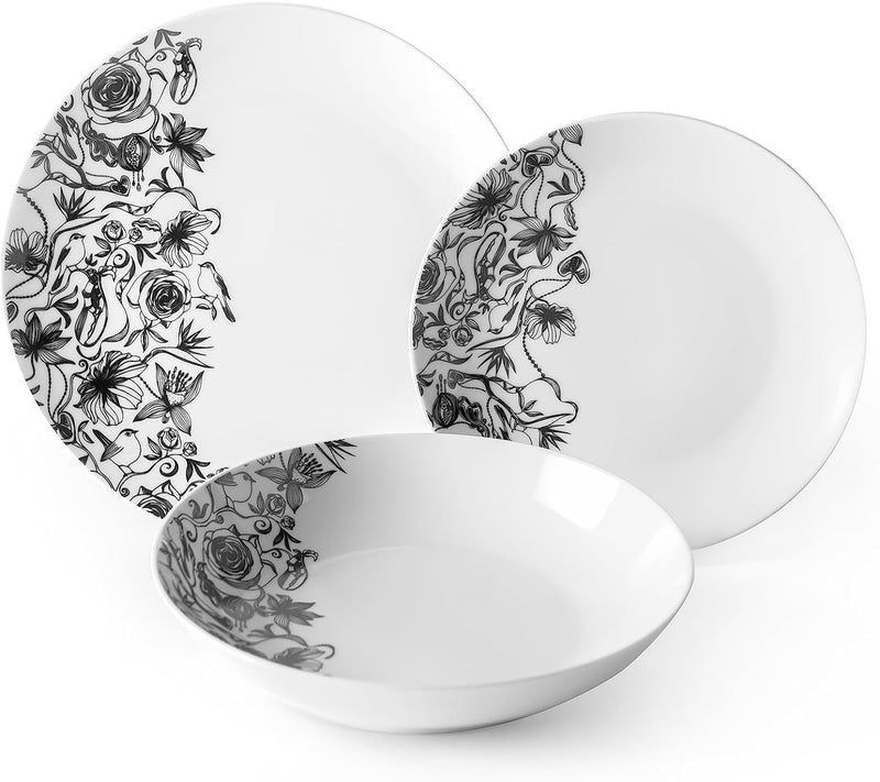 Brunch Time Geschirr 18 tlg. Set Black Roses Oceano