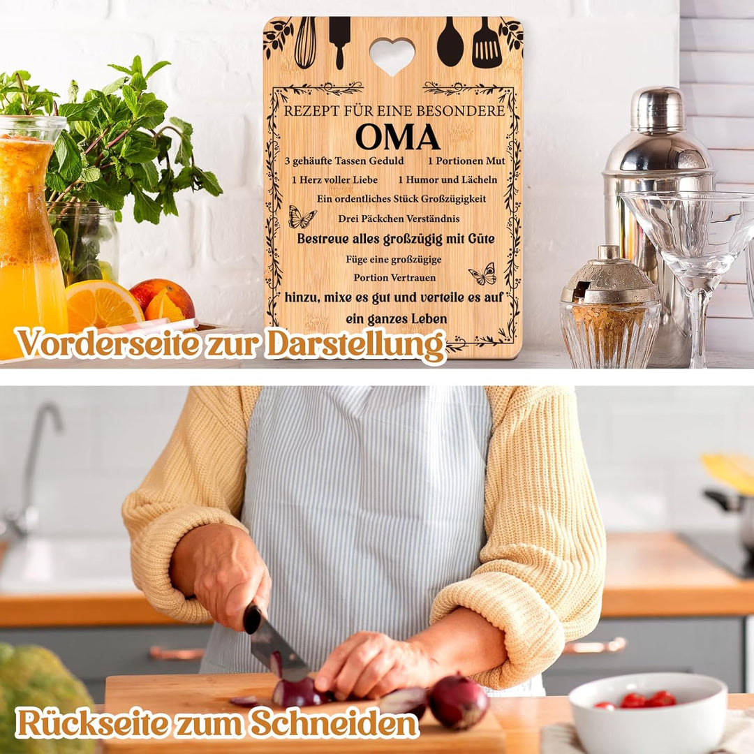 Oma Geschenk zum Muttertag - Bambus Schneidebrett, Geschenkideen für Oma, Geburtstagsgeschenke für O