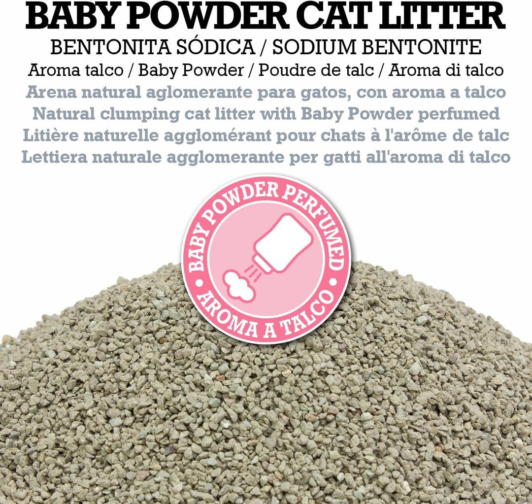 ARQUIVET Baby Powder Cat Litter 10 Kg - 100% natürliches Talkumpuder duftendes Klumpstreu für Katzen
