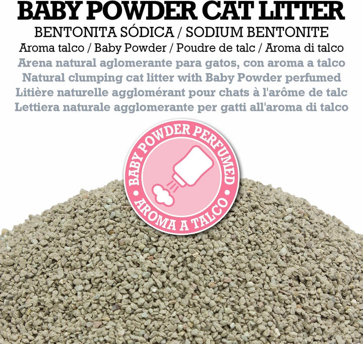 ARQUIVET Baby Powder Cat Litter 10 Kg - 100% natürliches Talkumpuder duftendes Klumpstreu für Katzen
