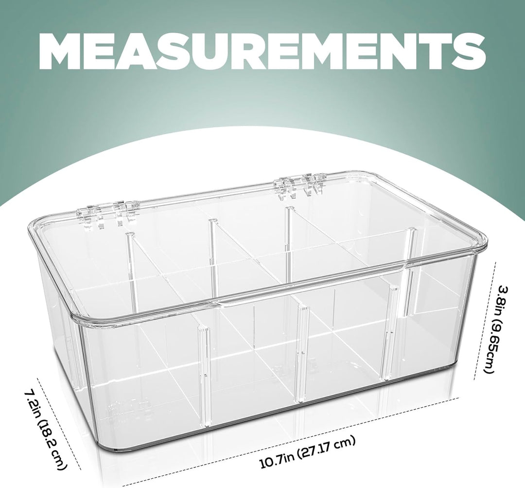 KICHLY Teebeutel Organizer 2er Pack - stapelbar Teebeutel Lagerung Veranstalter mit klaren Deckel Te