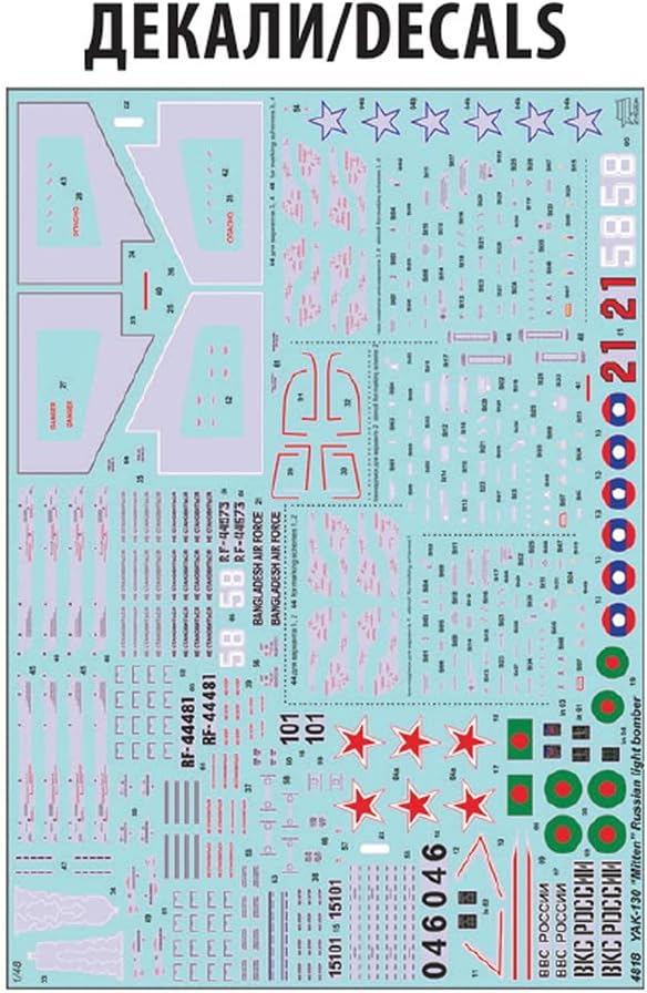 Zvezda Militär 4818 1:48 YAK-130 “Mitten” -Modellbausatz,Plastikbausatz, Bausatz zum Zusammenbauen,