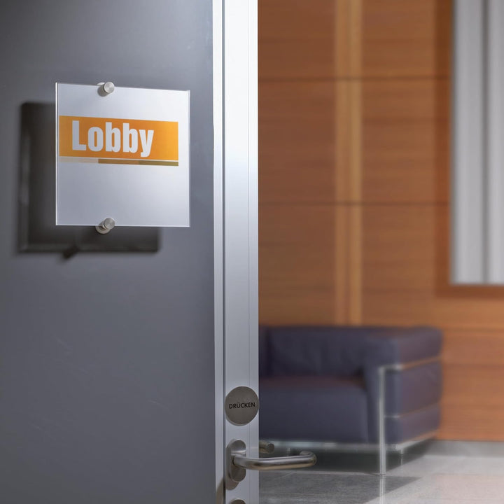 Durable Türschild Crystal Sign, 210 x 210 mm, mit bedruckbarer Folieneinlage, transparent, 482419 21
