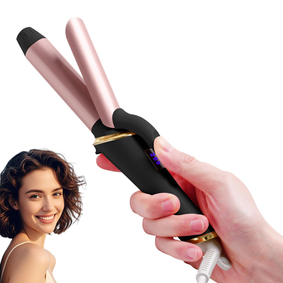 Mini Lockenstab 25mm, Lockenstab mit Klemme, Curling Iron 110-240V, Lockenstäbe Kurze Haare mit LED