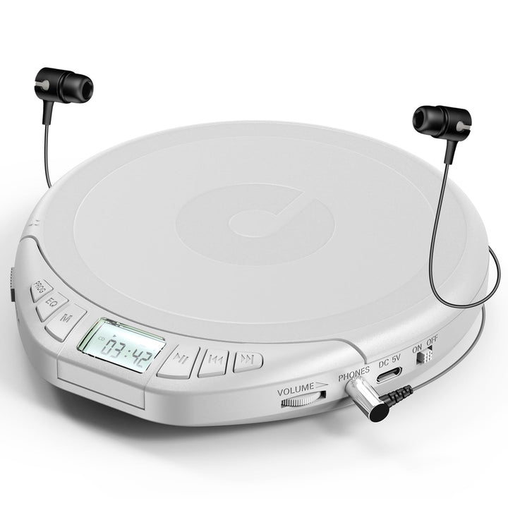 Gueray CD Player Tragbar Kinder Tragbarer CD-Player fürs Auto Discman mit Kopfhörer LCD-Display Unte