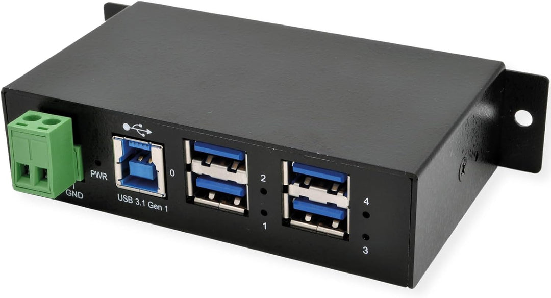 EXSYS EX-1504HMS - Managed 4-Port USB 3.2 Gen1 Metall HUB mit 15KV EDS Überspannungsschutz (Din-Rail