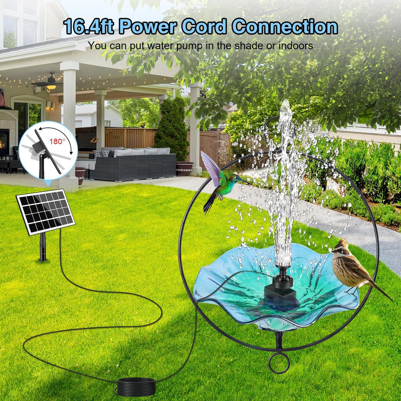 SZMP Solar Springbrunnen für aussen 2023 Upgraded,3.5W Solar Teichpumpe mit 8 DIY Effekte,16.4ft Net