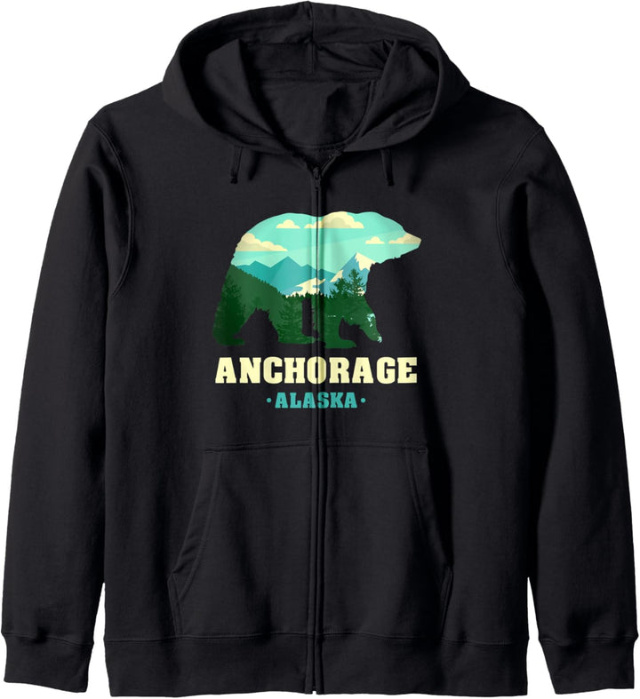 Anchorage Grizzlybär Alaska Kapuzenjacke